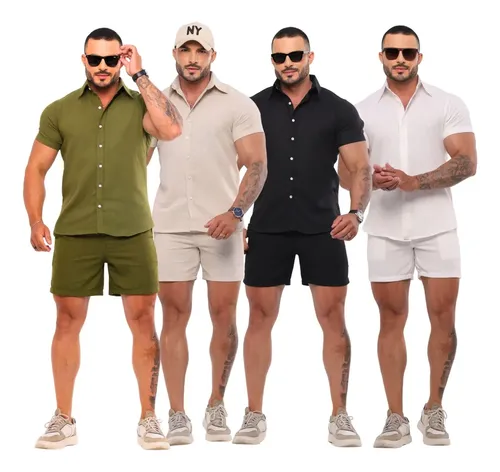 Conjunto Linho Camisa e Shorts Masculino