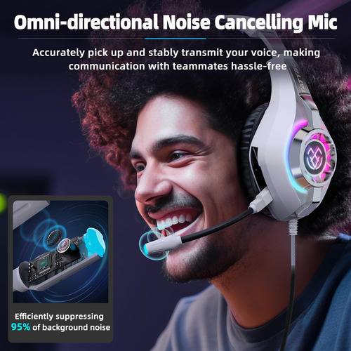 Auriculares De Juegos Tatybo Para Ps5 Ps4 Switch Xbox Pc Con