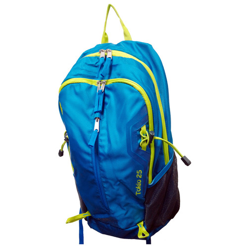 Imagen 2 de 5 de Mochila Trekking 25 Litros Montañismo Viaje Scout Bamboo Tokio Resistente Al Agua Con Bolsillos Y Compartimiento Azul