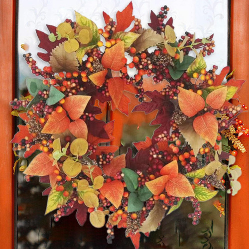 Corona De Decoraciones De Otoño Decoración De Corona De Otoñ