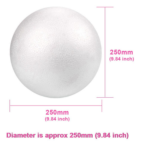 Bolas Decorativas De Espuma 250mm 250mm Blanco
