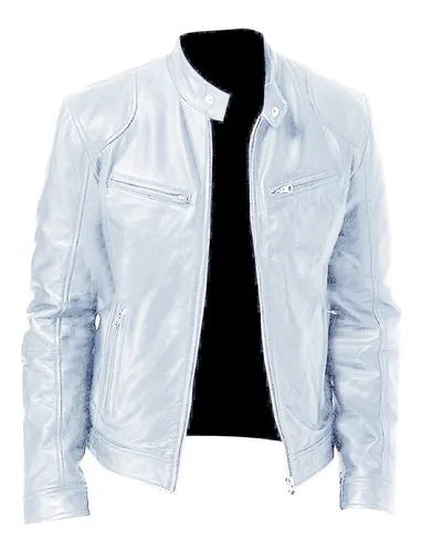Jaqueta couro hotsell masculina branca
