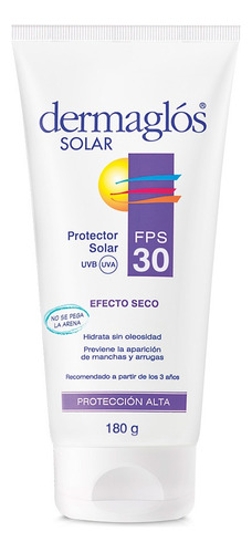 Protector solar Dermaglós FPS 30 FPS 30 Efecto Seco en crema de 180 g