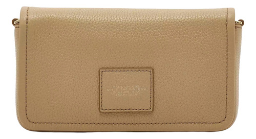 Bolsa Marc Jacobs The Leather Mini 2s4smn080s02 Acabado De Los Herrajes Oro Color Marrón Claro Correa De Hombro Marrón Claro Diseño De La Tela Lisa