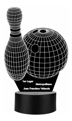 Lámpara De Trofeo De Boliche Personalizado Metropol Art12646