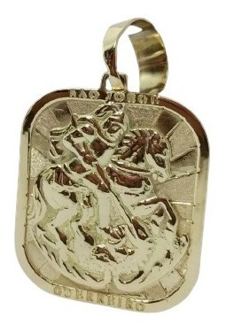 Imagem 2 de 9 de Pingente São Jorge + Oração Gravada 12 Gramas Ouro 18k