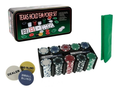 Set Poker 200 Fichas+paño Black Jack Texas Holdem 80131