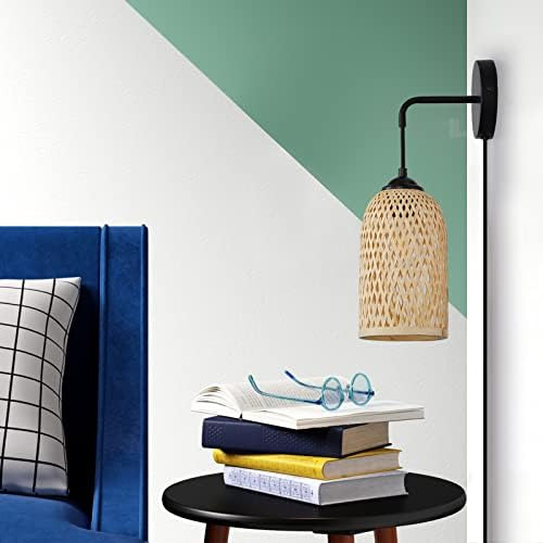 Lámparas De Pared De Mimbre Con Interruptor Para Sala De Est