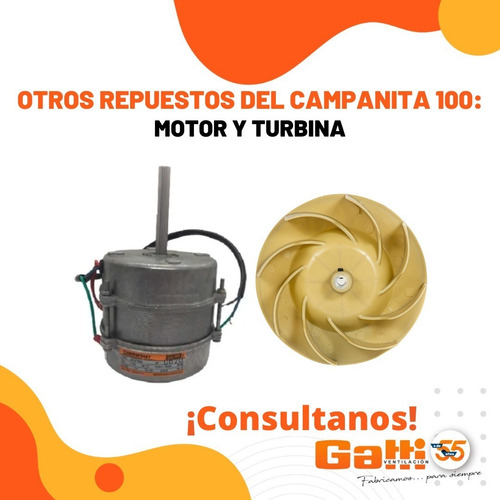 Imagen 8 de 10 de Repuesto Juego Completo Campanita 100 S/ Motor Gatti Ventilación