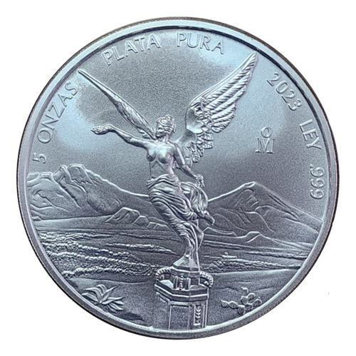 5 Onza De Plata Libertad 2023, Ley .999, En Capsula Unc