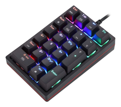 Teclado Mecanico Portatil Plastico Abs 21 Cable Numpad Para