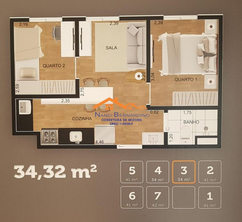 Imagem 11 de 13 de Apartamento 2 Dormitórios 41,72m² Inova Lago Dos Patos Guarulhos Vaga Carro - 20163
