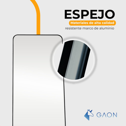Espejo De Piso Cuerpo Completo Con Soporte Y Marco De Metal