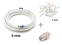 Comprar Cable Rg6 Tv Cable (5 Mts) + Copla + Grampas