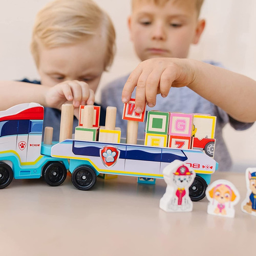 Camión De Madera Bloques Abc Paw Patrol Didáctico 33pzs 3+