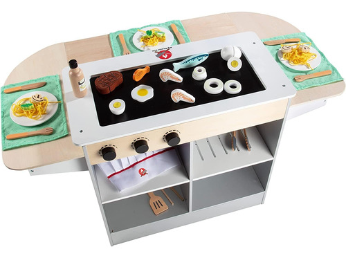 Cocinita Grande Niños Chef Juguete Jugar Madera Comidita