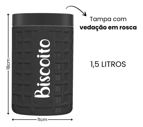Kit 2 Potes Porta Café E Açúcar 1,5lt Cantinho Do Café Cores