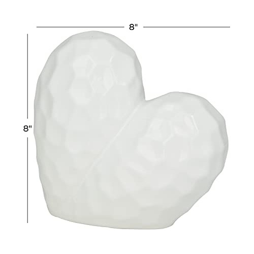 Escultura De Corazón De Porcelana, 8 'x 4' X 8 ', Blan...