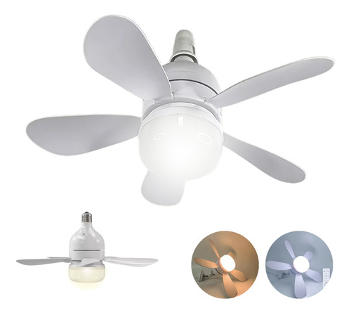 Ventilador Techo Led Luz Cálida Y Fría 5 Aspas Control 4 Vel