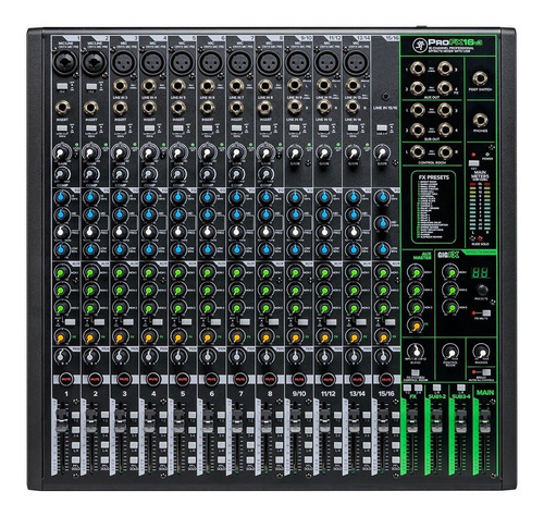 Mackie Mezcladora 16 Ch 4 Bus C/efectos Y Usb Profx16v3