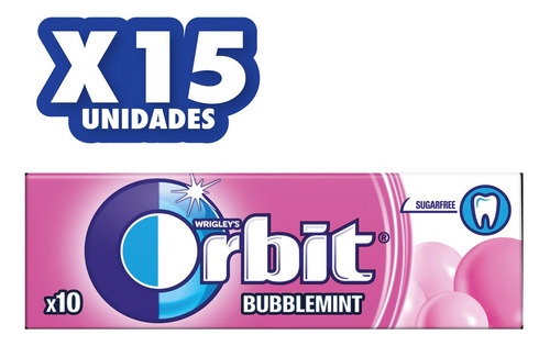 Orbit Chicle Sin Azúcar Sabor Fruta Y Menta 10un X15paquetes