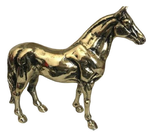 Cavalo Bronze Oxidado Escultura Estatueta Sangue Garanhão Cor Amarelo