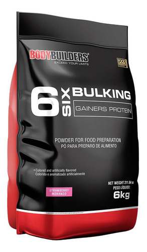 Kit 6 Six Bulking Gainers Protein 6kg Morango Bodybuilders