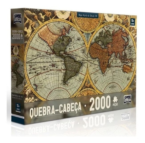 Quebra Cabeça Puzzle 2000 Peças Mapa  Mundi Seculo Xvii