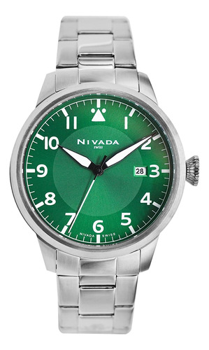 Reloj Pulsera  Nivada Swiss Np20102macva Del Dial Verde