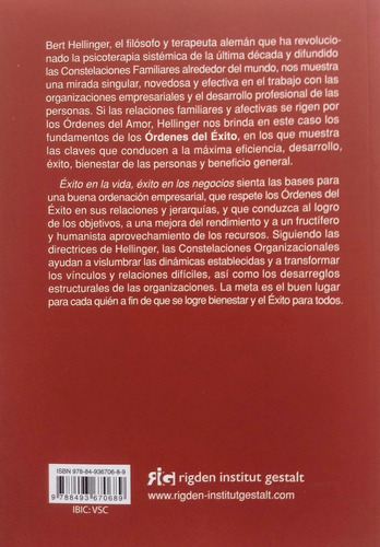 Imagen 2 de 2 de Bert Hellinger - Éxito En La Vida, Éxito En Los Negocios
