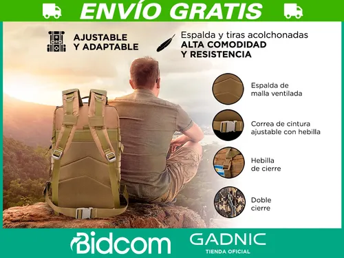 Mochila Tactica Militar Camping 40 Litros. Bandera Argentina