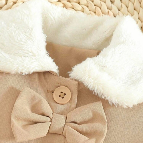 Tapado Importado Saco Termico Bebe Forrado Polar Niña Beige