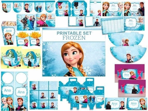 Kit Imprimible Frozen Completo Invitaciones Editables 