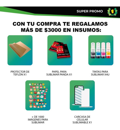 Imagen 3 de 10 de Combo 10 En 1 Maquina + Impresora Epson A4 Para Sublimar