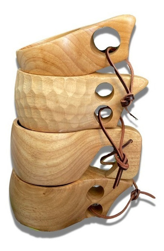 Set 4 Vasos De Madera Kuksa