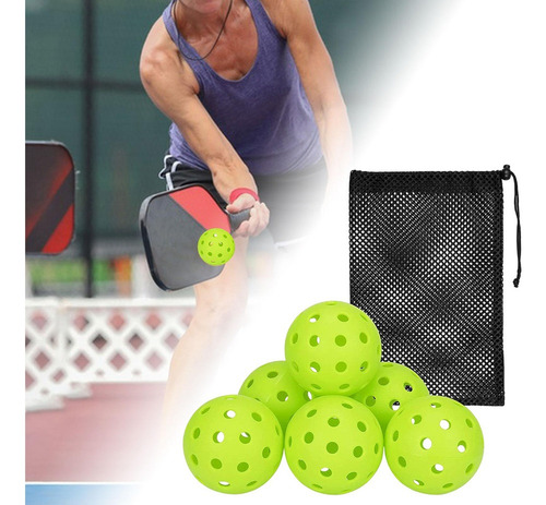 . 6x 40 Hoyos Pickleball Balls Pickle Balls For Juegos Verde