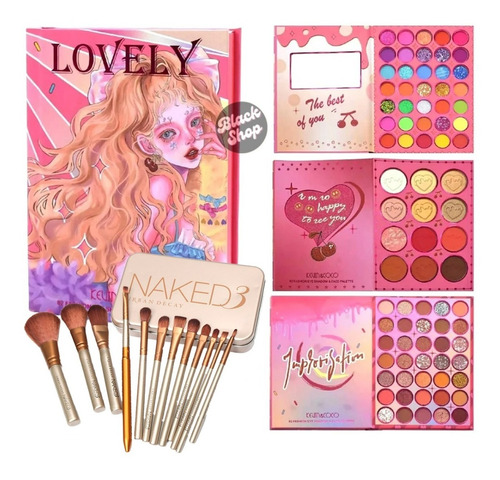 Maquillaje Infantil 85 Tonos + Set 12 Brochas Estuche 