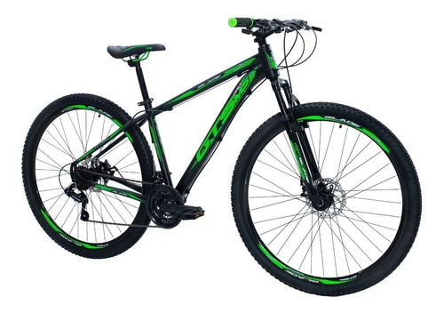 Mountain bike GTS PRO M5 Blade aro 29 17" 21v freios de disco mecânico câmbios Shimano cor preto/verde