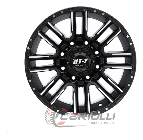4 Roda Aro 17 Strong 8x170 Ford F250 F350 Tala 9 Gt7+porcas Cor Preto Diamantado