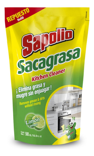 Limpiador Antigrasa Sapolio Doypack Limon - 500ml