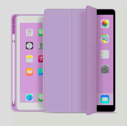 Mica Cristal + Funda Smart Ranura P/ Pluma iPad Air 2 A1566