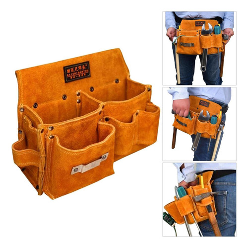 Bolsa De Cinturón De Herramientas De Material Cuero