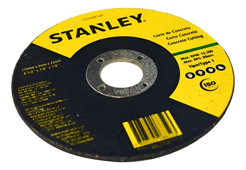 Disco Stanley Sta0416f Corte Concreto 4 1/2 Pulgadas Tipo 1
