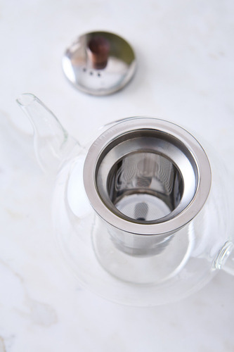 Tetera De Vidrio Isabelle C/infusor Tapa Acero Inox. 1.1 L