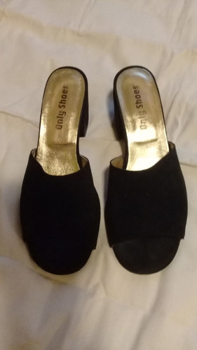 Suecos Zapatos Gamuza Negra