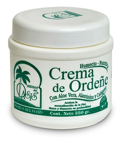 Crema De Ordeñe Hierbas Del Oasis Aloe Vera Y Colágeno 250gr