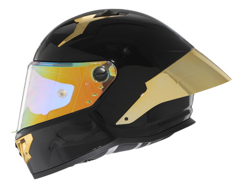 Casco Certificado Ece Para Moto Dot Integral Xtrong R1 Negro Brillante L