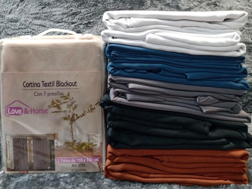 Imagen 1 de 1 de Cortina Blackout Textil 140x220cm 2 Paños P/colgar Love&home