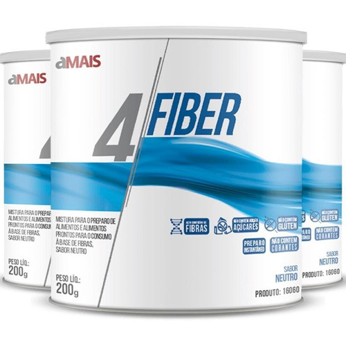 Kit 3 Fibras Solúveis - 4 Fiber - Clinic Mais - 200g Neutro