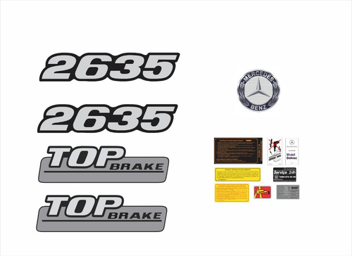 Adesivo Mercedes Benz 2635 Top Brake Emblema Caminhão 106